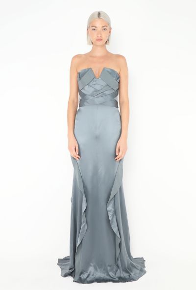 Gianni Versace F/W 2008 Ruffled Silk Charmeuse Gown - 1