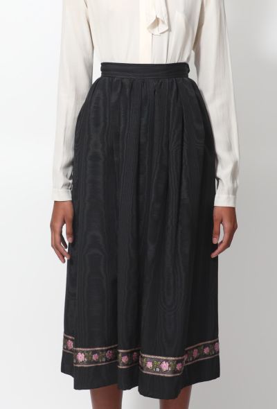 Saint Laurent 70s Floral Embroidered Skirt - 2
