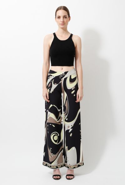                             Printed Wide-Leg Trousers - 1