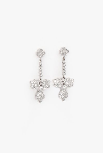 Vintage Fine Jewelry 18k White Gold & 2 Carats Diamond Clover Earrings - 2 Vintage Fine Jewelry 18k White Gold & 2 Carats Diamond Clover Earrings - 2