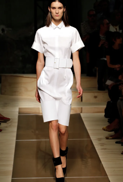                             S/S 2012 Burgundy Belted Cotton Dress - 2