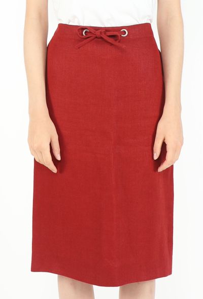 Hermès Margiela 1999 Drawstring Linen Skirt - 2