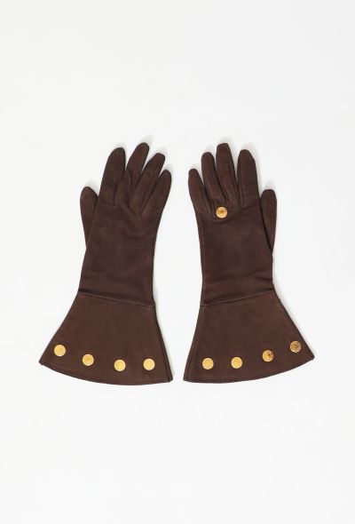                             Coin Wide-Cuff Suede Gloves - 2