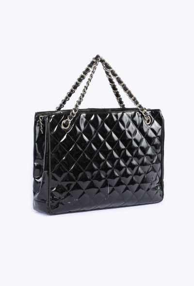 Chanel Patent Leather Quilted Tote, 1980s - 2
