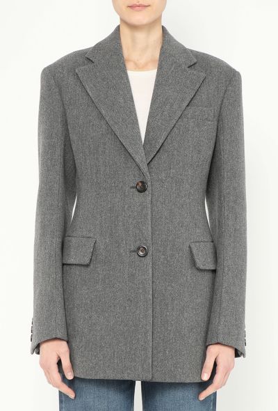Miu Miu F/W 2024 Cinched Twill Emblem Blazer - 1 Miu Miu F/W 2024 Cinched Twill Emblem Blazer - 1