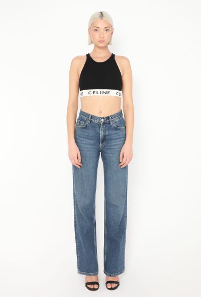 Céline 2024 Ribbed Logo Sports Bra - 2