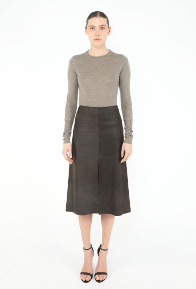 Jil Sander Late '90s Suede Slit Skirt - 1