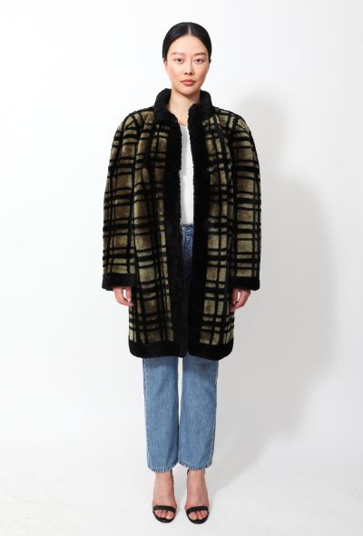 Christian Dior Vintage Checkered Fur Coat - 1