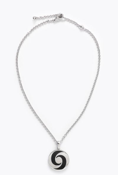 Bulgari 18k White Gold, Steel & Onyx Optical Illusion Necklace - 1 Bulgari 18k White Gold, Steel & Onyx Optical Illusion Necklace - 1