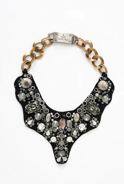                             Early 2000s Embellished Bib Necklace - 1