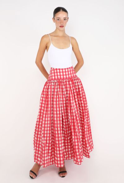 Alaïa Gingham Flared Maxi Skirt, 2023 - 1