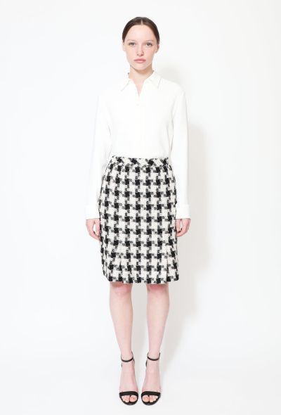                                         Trompe l'Oeil Woven Tweed Skirt -1