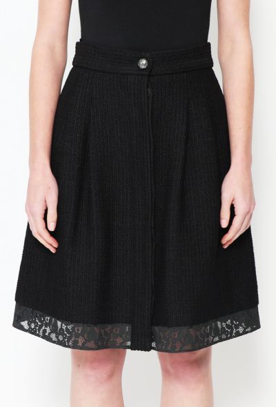                                         Tweed Lace Trim Skirt-2