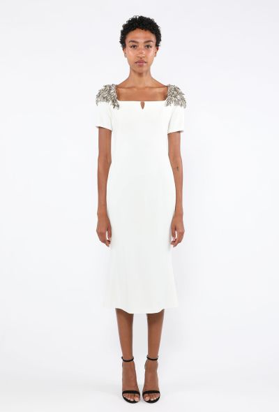 Alexander McQueen Crêpe Beaded Sheath Dress - 1