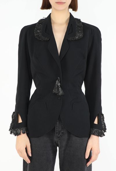 Thierry Mugler Collector 1995 Raffia Sculpted Blazer - 1