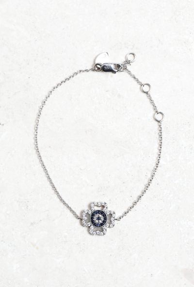                                         18k Gold, Sapphire & Diamond Flower Bracelet-1