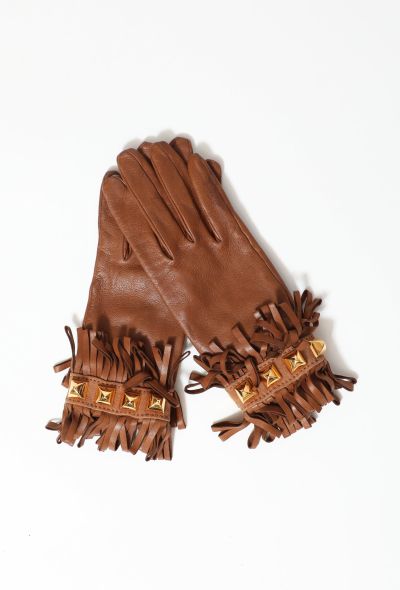                             Fringed Medor Leather Gloves - 2