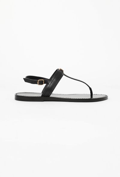 Céline Leather Triomphe Sandals Black - 1 Céline Leather Triomphe Sandals Black - 1
