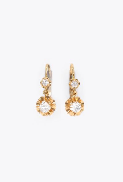 Vintage Fine Jewelry 1950s 18k Yellow Gold & Sapphire Dormeuses - 1 Vintage Fine Jewelry 1950s 18k Yellow Gold & Sapphire Dormeuses - 1