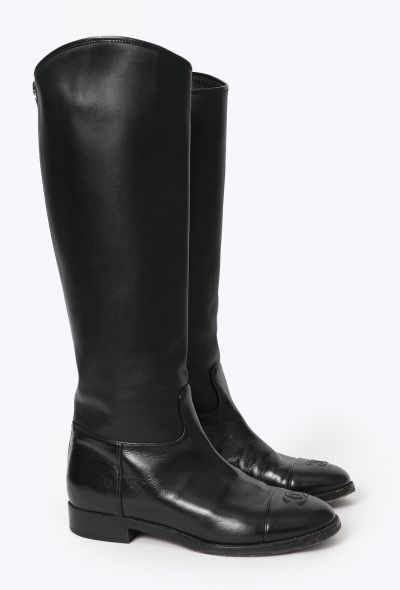 Chanel Leather 'CC' Riding Boots - 2