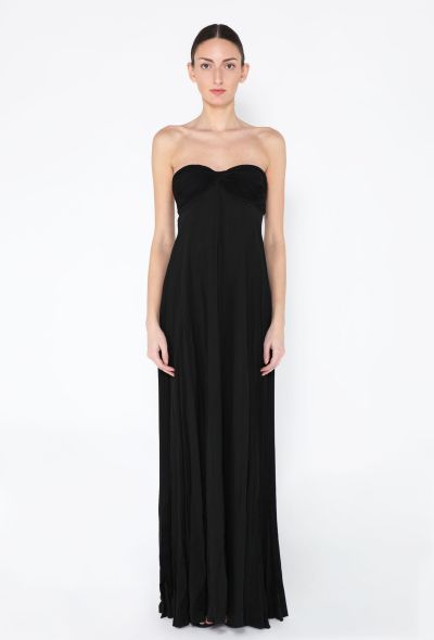 Crêpe Pleated Strapless Gown - 2