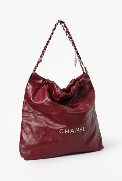 Chanel Burgundy 22 Large Quilted Hobo Bag - 2