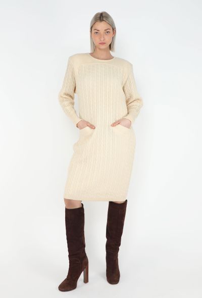Saint Laurent Vintage Cable-Knit Sweater Dress - 1