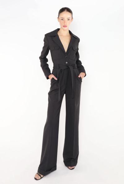 Saint Laurent S/S 2021 Belted Twill Jumpsuit - 1