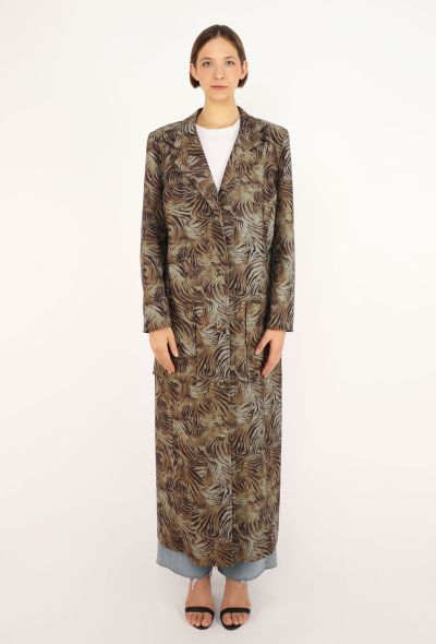 Chloé Tiger Printed Gabardine Trench, 1980s - 2