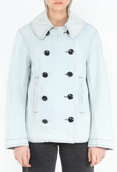 Balenciaga Washed Denim Peacoat - 2