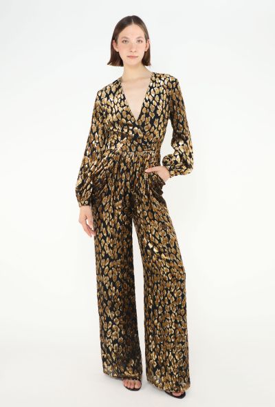 Valentino 2019 Brocade Leopard Chiffon Jumpsuit - 1 Valentino 2019 Brocade Leopard Chiffon Jumpsuit - 1