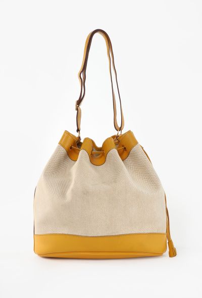 Hermès '90s Toile H & Jaune d'Or Courchevel Market Bag - 1