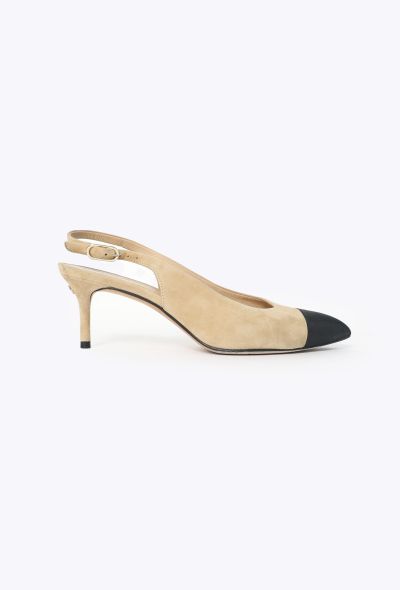 Chanel Classic Suede Slingback Pumps - 1
