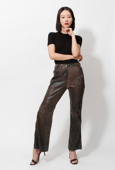                                         S/S 2001 Embellished Leather Pants-1