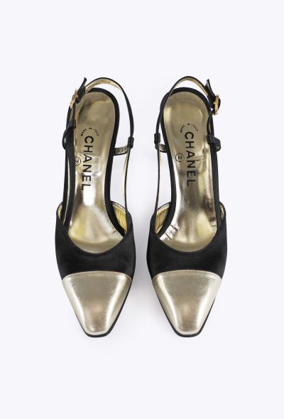 Chanel Vintage Cap-Toe Slingback Pumps - 2