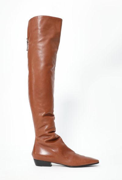 The Row F/W 2020 Slouchy Flat Leather Boots - 1
