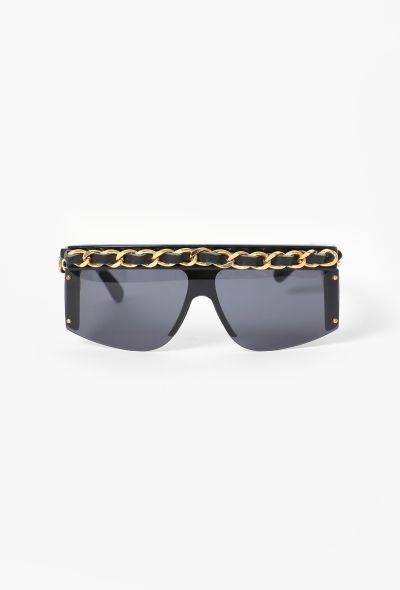 Chanel COLLECTOR F/W 1992 Leather Trim Sunglasses - 1 Chanel COLLECTOR F/W 1992 Leather Trim Sunglasses - 1