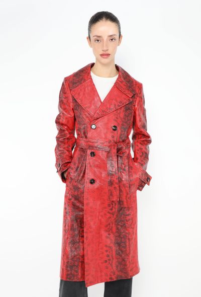 Bottega Veneta Pre-Fall 2023 Snake Print Trench - 1