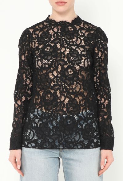 Saint Laurent Guipure Embroidered Lace Top - 1 Saint Laurent Guipure Embroidered Lace Top - 1