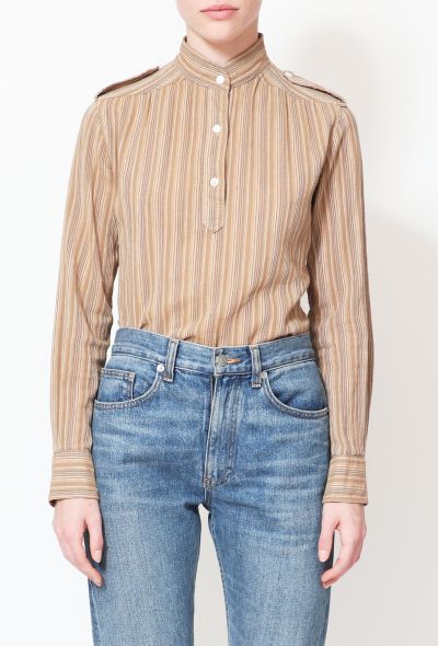                             Ted Lapidus '80s Striped Linen Top - 1