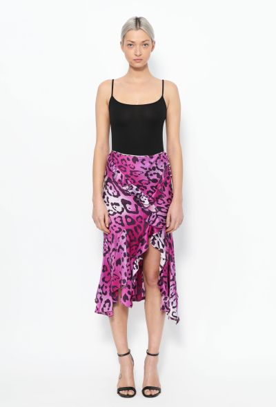                             F/W 2004 Leopard Print Silk Skirt - 1