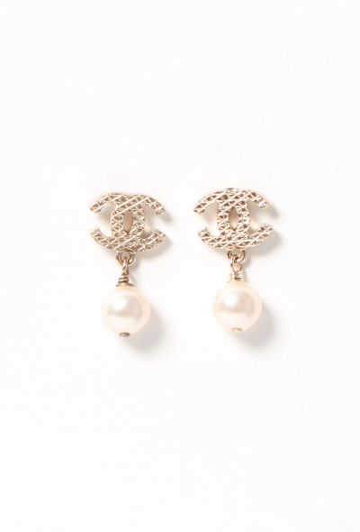                                         'CC' Pearl Drop Earrings-1