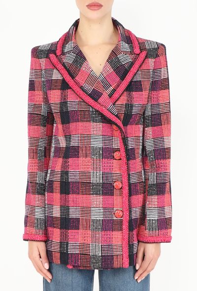 Chanel S/S 2020 Checkered Tweed Blazer - 1