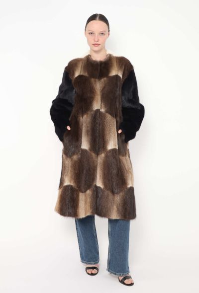 Céline F/W 2012 Colorblock Mink Fur Coat - 1 Céline F/W 2012 Colorblock Mink Fur Coat - 1
