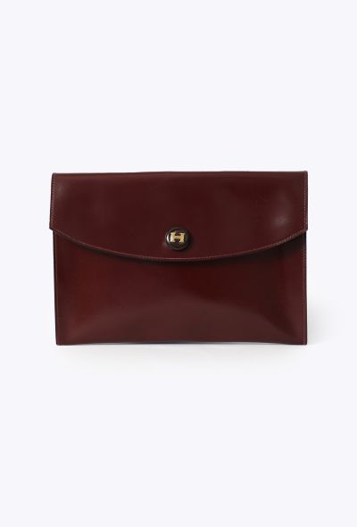 Hermès Vintage Burgundy Box Rio Clutch - 1