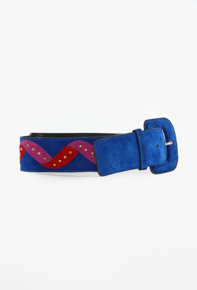 Saint Laurent Suede Serpentine Studded Belt, 1990s - 2