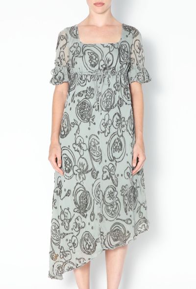Romeo Gigli '90s Asymmetrical Velvet Crêpe Dress - 2 Romeo Gigli '90s Asymmetrical Velvet Crêpe Dress - 2