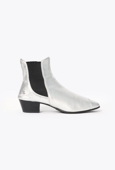 Chanel 2019 Metallic Lambskin Boots - 1 Chanel 2019 Metallic Lambskin Boots - 1