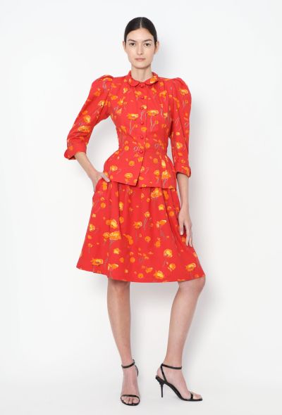 Saint Laurent '70s Flared Floral Ensemble - 1 Saint Laurent '70s Flared Floral Ensemble - 1