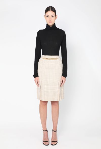 Céline Vintage Houndstooth Chainlink Skirt - 2 Céline Vintage Houndstooth Chainlink Skirt - 2